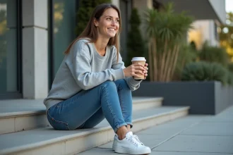 Look décontracté et chic illustrant le style causal en mode