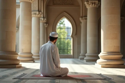 Prieur silencieux dans la mosquee de Strasbourg